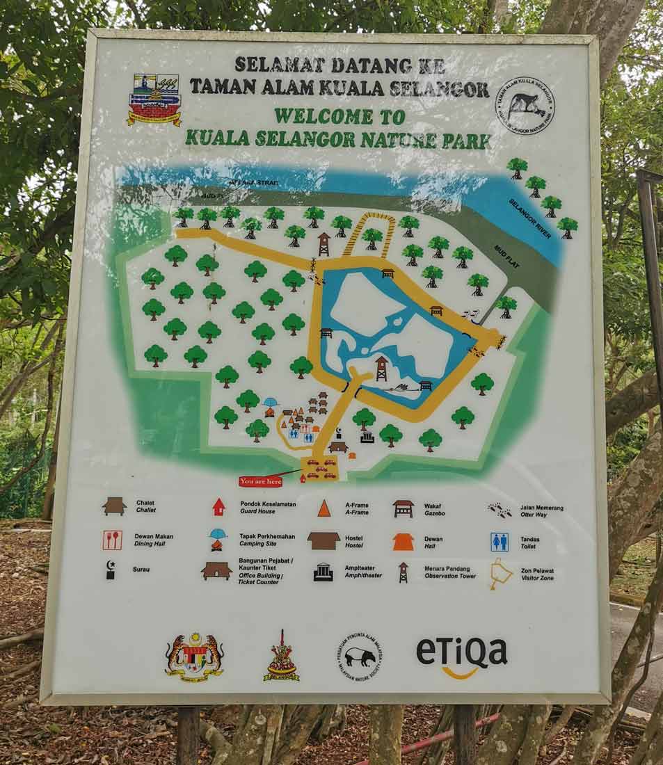 Map Of Kuala Selangor Nature Park (Taman Alam Kuala Selangor)